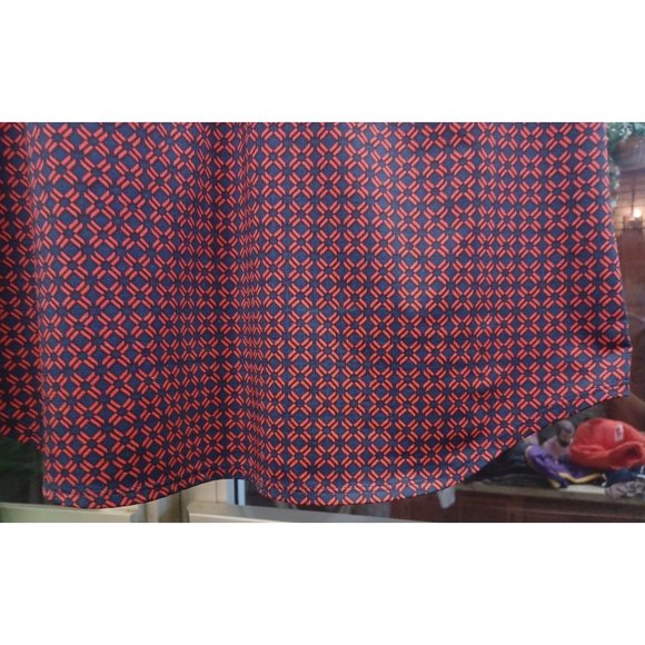 Per Seption Concept Women's Blouse Medium Red & Black Pattern Short Sleeve - Picture 3 of 3